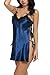 Avidlove Women Sexy Lingerie Satin Nightgown Chemises Slip Sleepwear Blue M