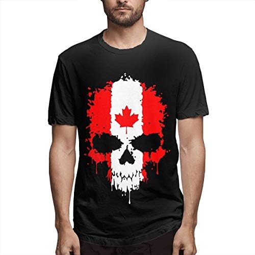 New Boys Short Sleeve Shirt Canadian Flag Skull Summer Clothes Tops for Men