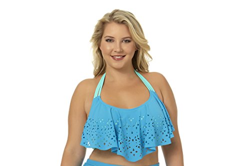 flounce swim top plus size