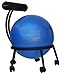 Isokinetics Inc. Brand Adjustable Fitness Ball Chair - Solid Black Metal Frame Finish - Exclusive: 60mm (2.5