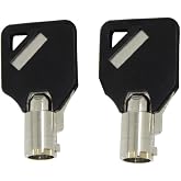 Homak Gun Cabinet Safe Keys CUT TO YOUR CODE HMC17501 - HMC17750, 2 Keys with Black Covers, Fits Homak Protex Gun Wall Safes