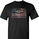 Chevy Chevrolet With American Flag on a Black T Shirt