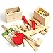 Weksi Wooden Tool Toys Toolbox Kids Toy Educational Toy DIY Construction Toolbox Pretend Toys Portable for Family Games Birthday 43pcs