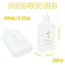 20 Pieces Holy Water Bottles Set100ml Plastic Flat