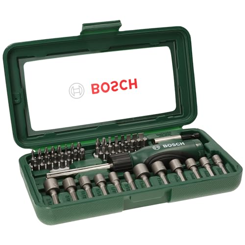 Accessories 46 pièces Coffret de vissage (PH, PZ, S, HEX, T, douilles pour vis hexagonales, Accessoire Perceuse)