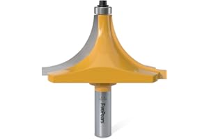 FivePears 1-1/2" Radius Roundover Router Bit 1/2 Inch Shank, Round Over Router Bit for Edging Forming Rounding.