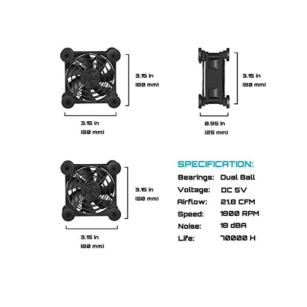 upHere-80mm-Fan-USB-Powered-Fans-Quiet-computer-cooling-5v-Fan-Compatible-for-PCXboxPlaystationTV-Box-etc-U803 upHere 80mm Fan USB Powered Fans Quiet computer cooling 5v Fan Compatible for PC/Xbox/Playstation/TV Box,etc,U803