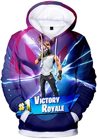 JIEFEIZHL Younth Girl Boy 3D Game Printed Sports Sweatshirt with Pockets