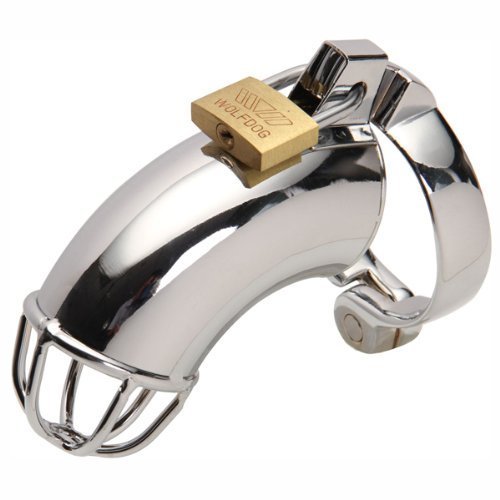 Houdini Chrome-plated Male Restraint Chastity Device Lancelot Tube Cage Bondage J1815# (1.5"inch)