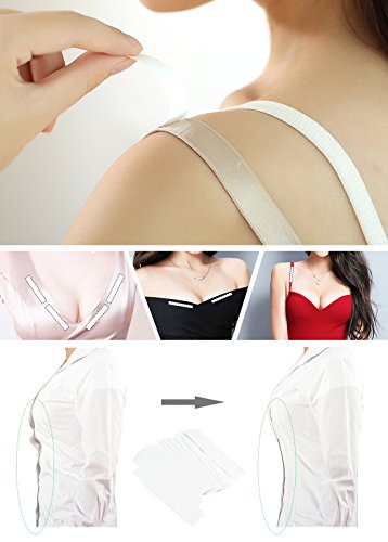 Blue Handcart 60 Pack Clear Fashion Invisible Lingerie Body Tape Double Sided Bonding Tape for Clothing, Bra Straps Without Ironing Or Sewing - Thumbnail 3