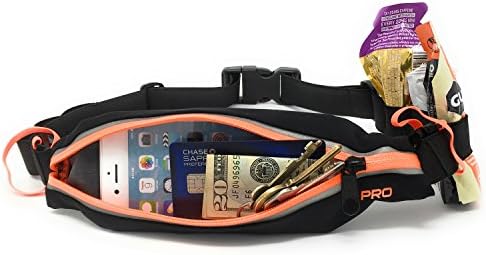 PeriPower Running Belt: Breathable &amp; Sweat Resistant. Holds Personal Items And Large Phones. Perfect for Running, Cycling, Hiking, Walking, and Traveling. Designed by Runner, Made for Runner! (Black)