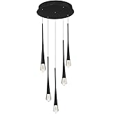 ET2 Pierce - 15W 5 LED Pendant-19 Inches Tall and 13 Inches Wide-Black Finish