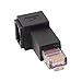 JSER Right Angled 90 Degree 8P8C FTP STP UTP Cat 5e Male to Female Lan Ethernet Network Extension Adapter