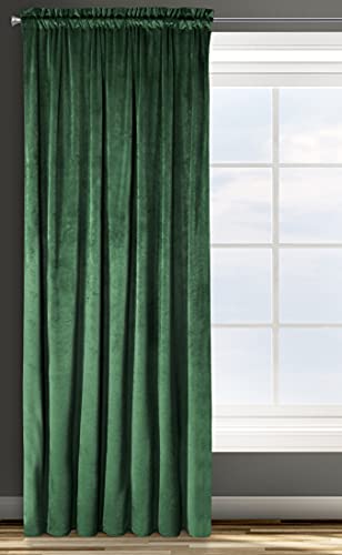 Eurofirany Design91 ROSA Soft Plain Opaque Velvet Curtain with Tape For Rail - 1 Unit, Fluffy Panel Drape Classic Glamour Elegant Living Room, Bedroom, W55 x L106, Sea