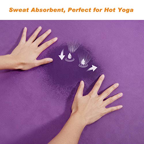 image for TOPLUS Yoga Towel, Sweat Absorbent Non-Slip Hot Yoga Towel + Hand Towe