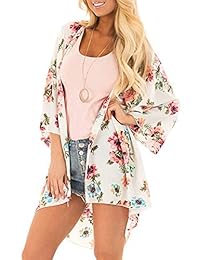 Uincloset - Kimono de manga 3 4 para mujer, diseño floral