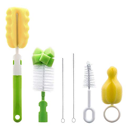 2 Pack 6-in-1 Bottle Brush Cleaner Kit, Cleaning Brush Set for Cups Sports Bottle Baby Bottle Nipple Straws and more - Thumbnail 4