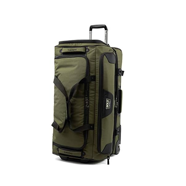 Travelpro Bold Drop Bottom Wheeled Rolling Duffel Bag, Olive/Black, 30