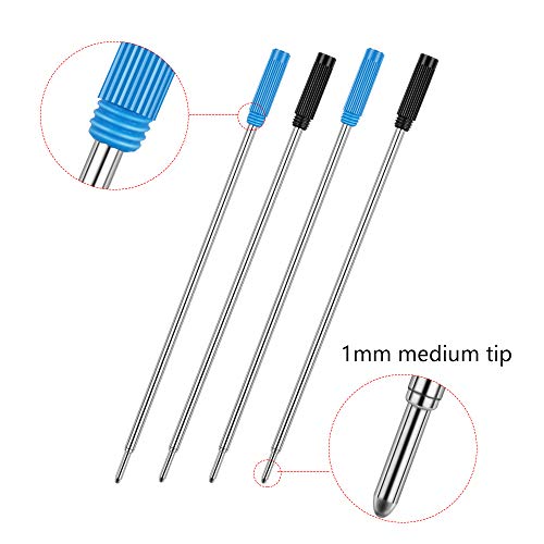 Unibene Cross Compatible Ballpoint Pen Refills 12 Pack, 1.0mm Medium Point-6 Black and 6 Blue, Smooth Writing Replaceable German Ink Pen Refill - Thumbnail 2