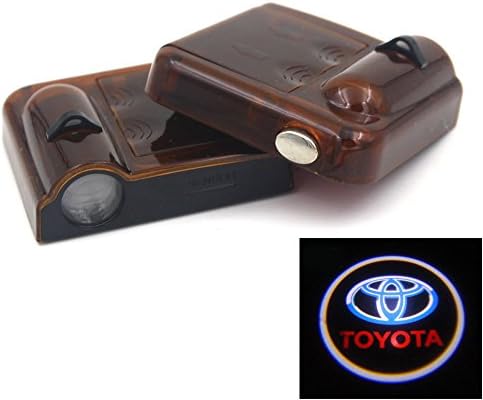 Car Shield Logo Wireless Car Door LED Projector Light Welcome Logo Shadow Ghost Light Laser Projector Magnet Sensor Highlight Cree Wicks2 Pcs (TOYOTA)