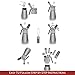 Whipped Cream Dispenser By Pura Vida - Durable, All Aluminum Body & Head - includes 3 Stainless Steel Decorating Tips & Cleaning Brush (One metal holder, Grey painted aluminum)