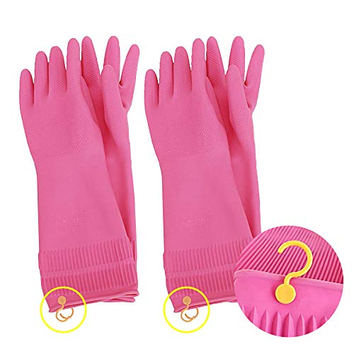 HOMSSEM Cleaning Gloves Dishwashing Gloves with Hanging Hooks 2