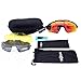 GIEADUN Polarized Sports Sunglasses Cycling Glasses Baseball Sunglasses with 3 lenses,Fishing,Ski Running Golf (black, Large)