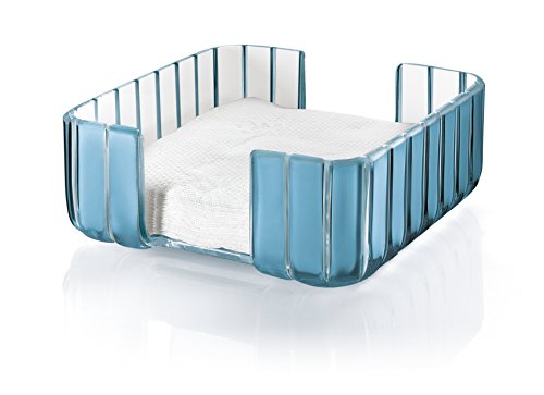 Guzzini Grace Table Napkin Holder, 7-3/4-Inches by 7-3/4-Inches, Sea Blue