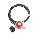 KIBOW 0~20PSI High Pressure Adjustable Propane Regulator w/4FT Hose-Type1 (QCC1) and 3/8 Female Flare Swivel Fitting - CSA Certified