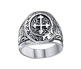 TIGRADE Stainless Steel Celtic Cross Band Vintage Medieval Biker Ring for Men