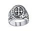 Sale! Men's 316l Stainless Steel Silver Black Celtic Medieval Cross Oval Classic Vintage Biker Ring Size 7 - 13 (10.5)