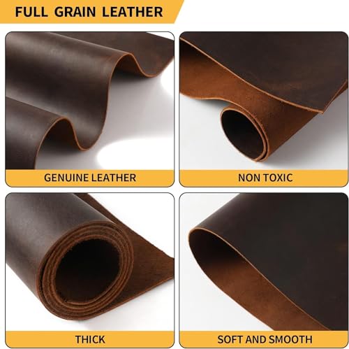 A+ Vegetable-Tanned Whole Grain INDIAN BOVINE | Thickness 0.8-1.0MM Thin Firm Temper Soft Leather |Size 8