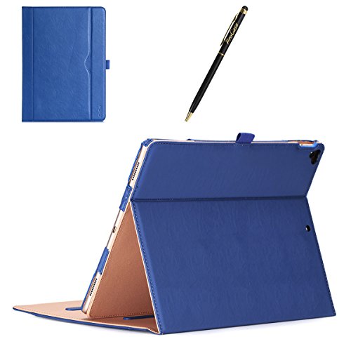 Apple iPad Pro 12.9 Case - ProCase Leather Stand Folio Case Cover for iPad Pro 12.9 Inch (Both 2017 and 2015 Models), with Multiple Viewing Angles, Auto Sleep/Wake, Apple Pencil Holder -Navy Blue