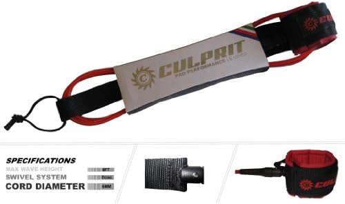 CULPRIT 6ft COMP PRO PERFORMANCE TRACTION CUFF LEASH - RED