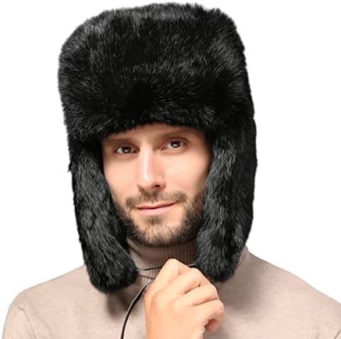 Amazon.com: Men Genuine Rabbit Hair Russian Ushanka Winter  display picture 2