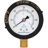 MEASUREMAN 2” Pool Filter Pressure Gauge, 60 PSI, 1/4” NPT Bottom Mount – Pool Pump Pressure Gauge for Swimming Pool, Spa, Aquarium, and Valve Filter