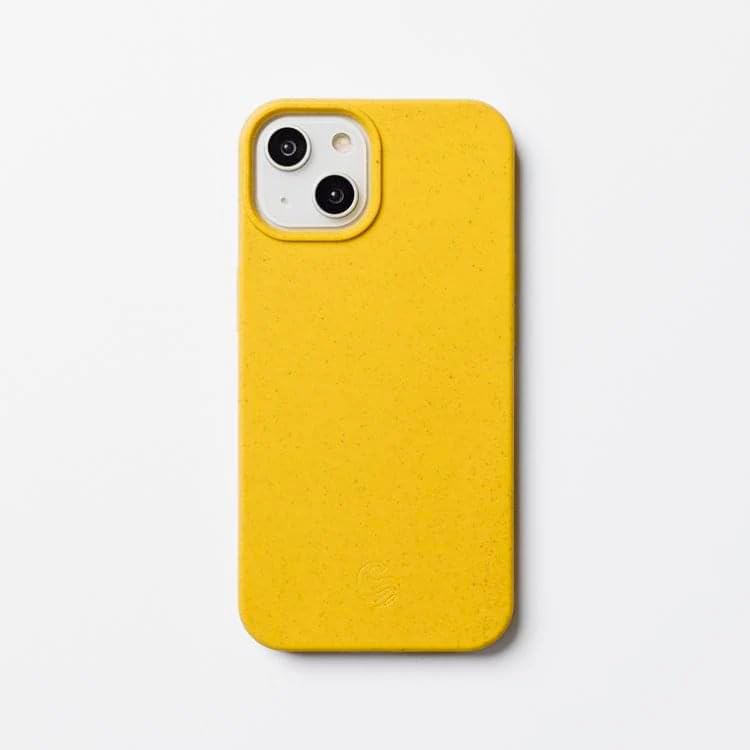 Wave Case iPhone 14 Phone Case - Eco-Friendly Wheat Straw Phone Case with Shock-Absorbing Corners | 2mm Raised Lip | Ultra-Thin Design, 360° Protection | Yellow