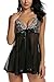 Avidlove Women Lingerie Floral Babydoll Sexy Teddy Lace Chemises with Satin Trim Black XL