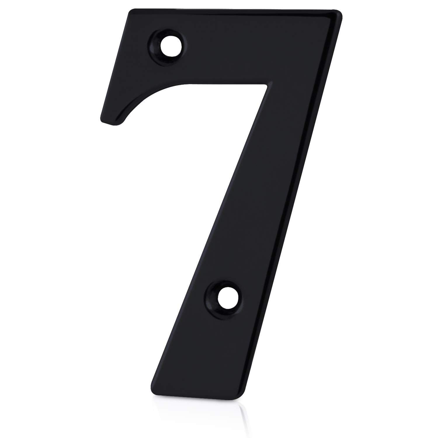XFORT Matt Black Front Door Number 7, House Number Suitable for All Door Types including Wooden, uPVC, and Composite.