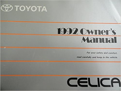 1992 Toyota Celica Owners Manual Toyota Books