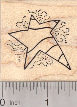 Decorative Star Rubber Stamp