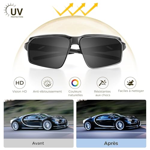 ARAS Polarized Sunglasses for Men Women Adjustable Nasal Pads TR90 Lightweight Glasses with UV400 Protection for Cycling Tennis Bike Motorcycle Fishing Hiking Lightweight