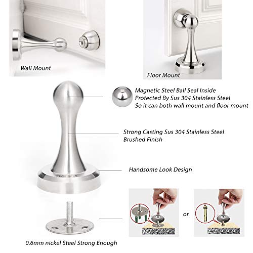Door Stop to Keep Door Open Brushed Nickel Stainless Steel