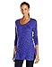 Hanes Women's Lightweight Spacedye Vented Tunic, Out of the Blue, Medium