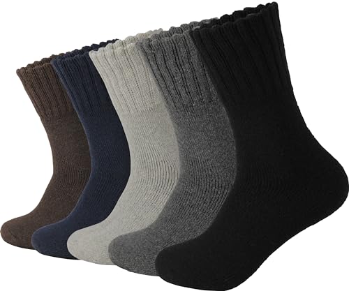 BomKinta Boot Socks for Men - Solid Winter Socks Thick Warm Work Socks Size 7-12