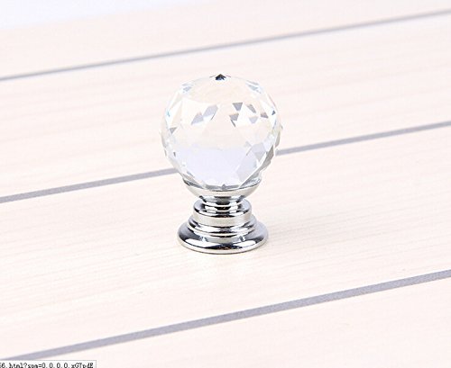 image for Do4U 10pcs 30mm Crystal Glass Cabinet Knob Drawer Pull Handle Kitchen 