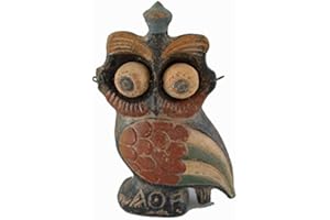 HARILLA Talos Artifacts Owl Ancient Greek Reproduction Sculpture with Rotating Eyes