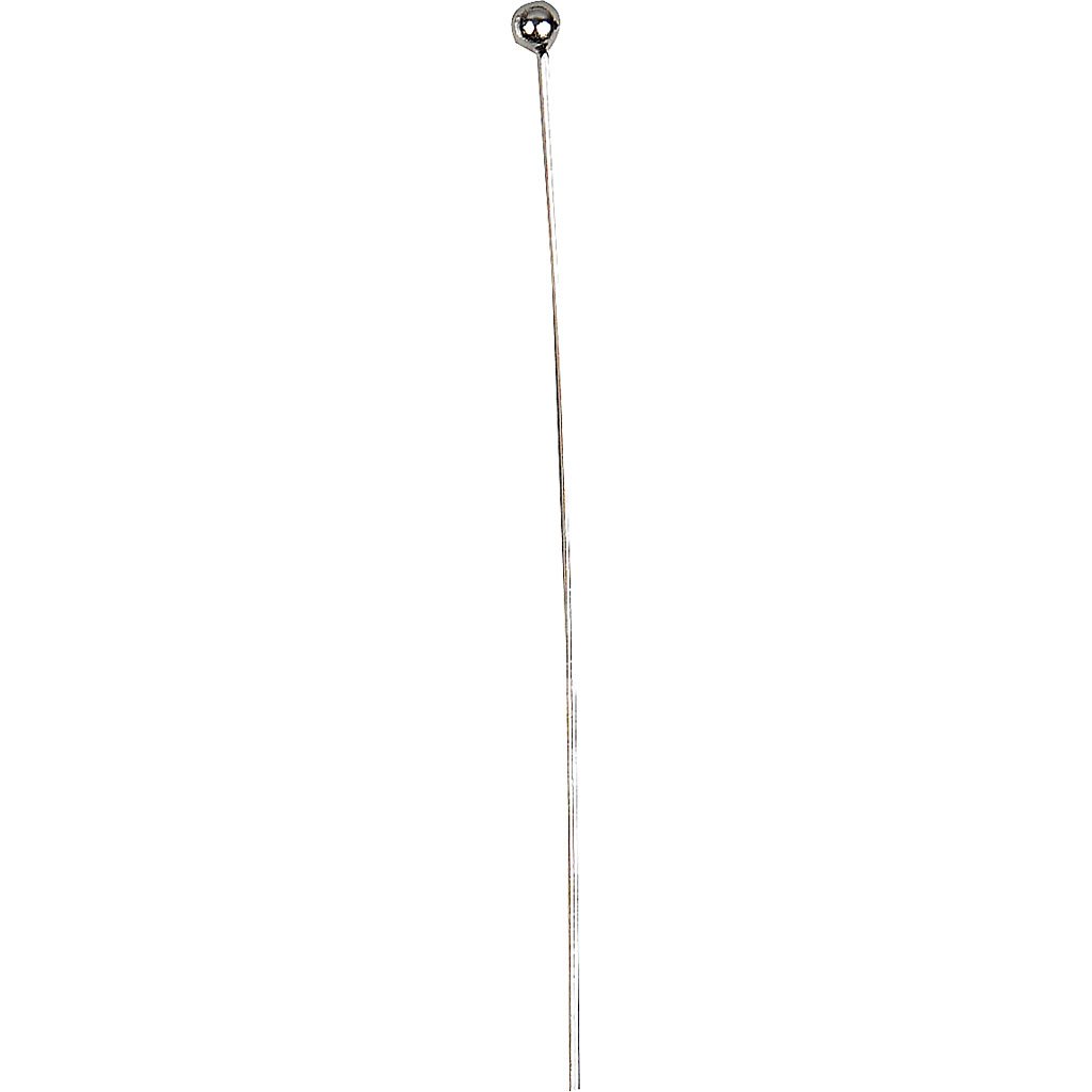 Ball Head Pins, L: 60 mm, silver-plated, SP, 150 pcs