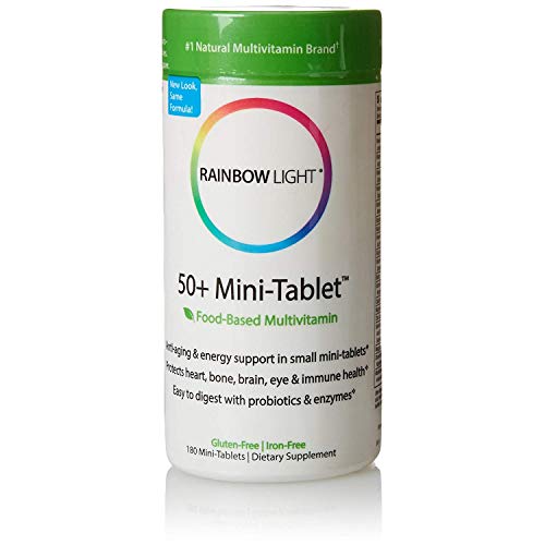 Rainbow Light 50 Plus Mini Tab Age Defense Formula - 180 per Pack - 2 Packs per case.