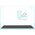 Fzone 10 Gal Rimless Low Iron Fish Tank Nova Clear Ultra-White 45° Mitered Edges Translucent Glass Anata Series Aquarium w/Black Foam Leveling Mat(S45-W30)